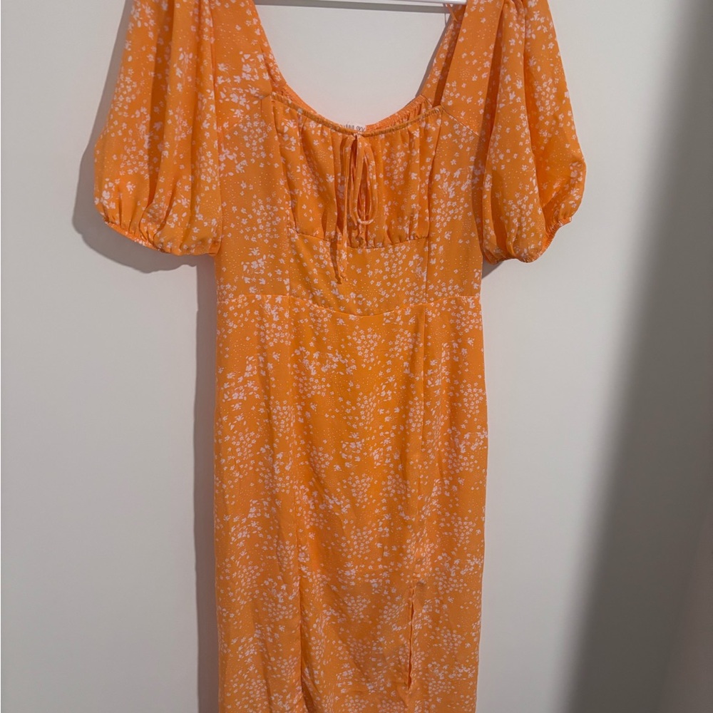 Orange Floral Women's Dress